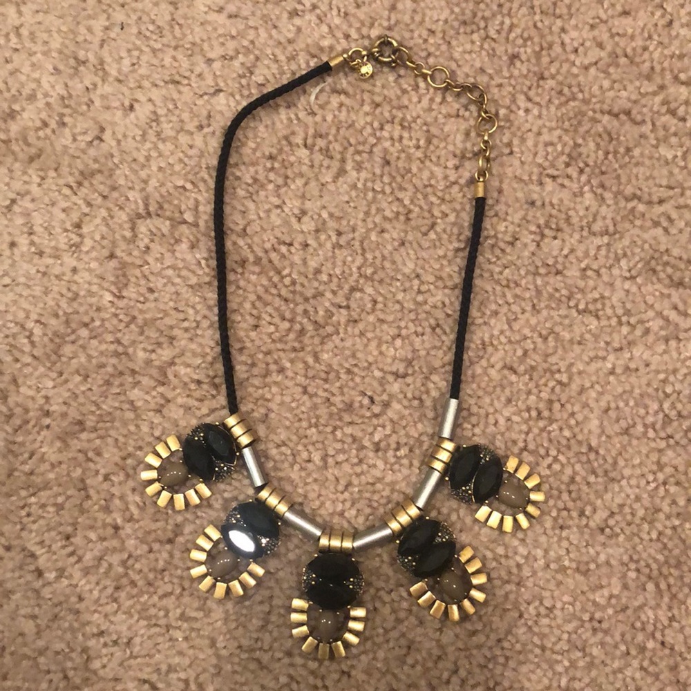 J Crew Black Diamond Statement Necklace